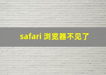 safari 浏览器不见了